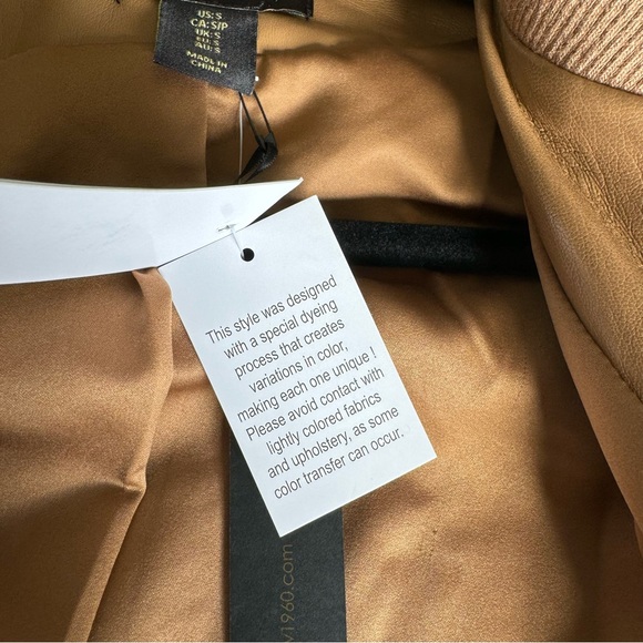 HOUSE OF HARLOW 1960 / NWT / FAUX LEATHER BOMBER JACKET / ICED LATTE - Picture 10 of 12